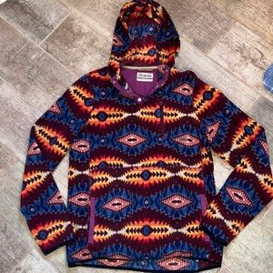 DRAVUS Y2K 1/4 Snap Fleece Aztec / Western Pullover Hoodie Men’s Size Medium
